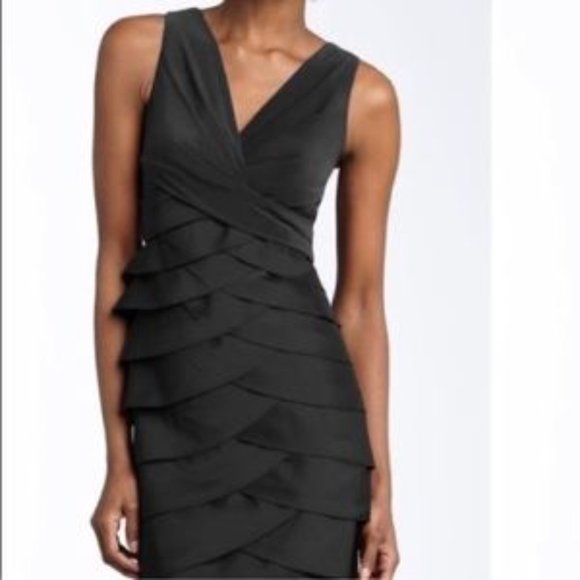 Adrianna Papell Dresses & Skirts - Adrianna Papell Cocktail Dress Size 6 Black Tiered NEW
